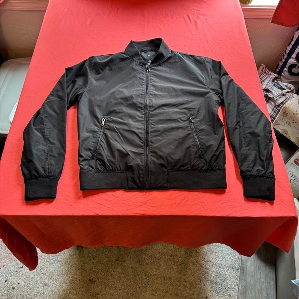 H&M Black Men’s Lightweight Bomber Jacket- Size S